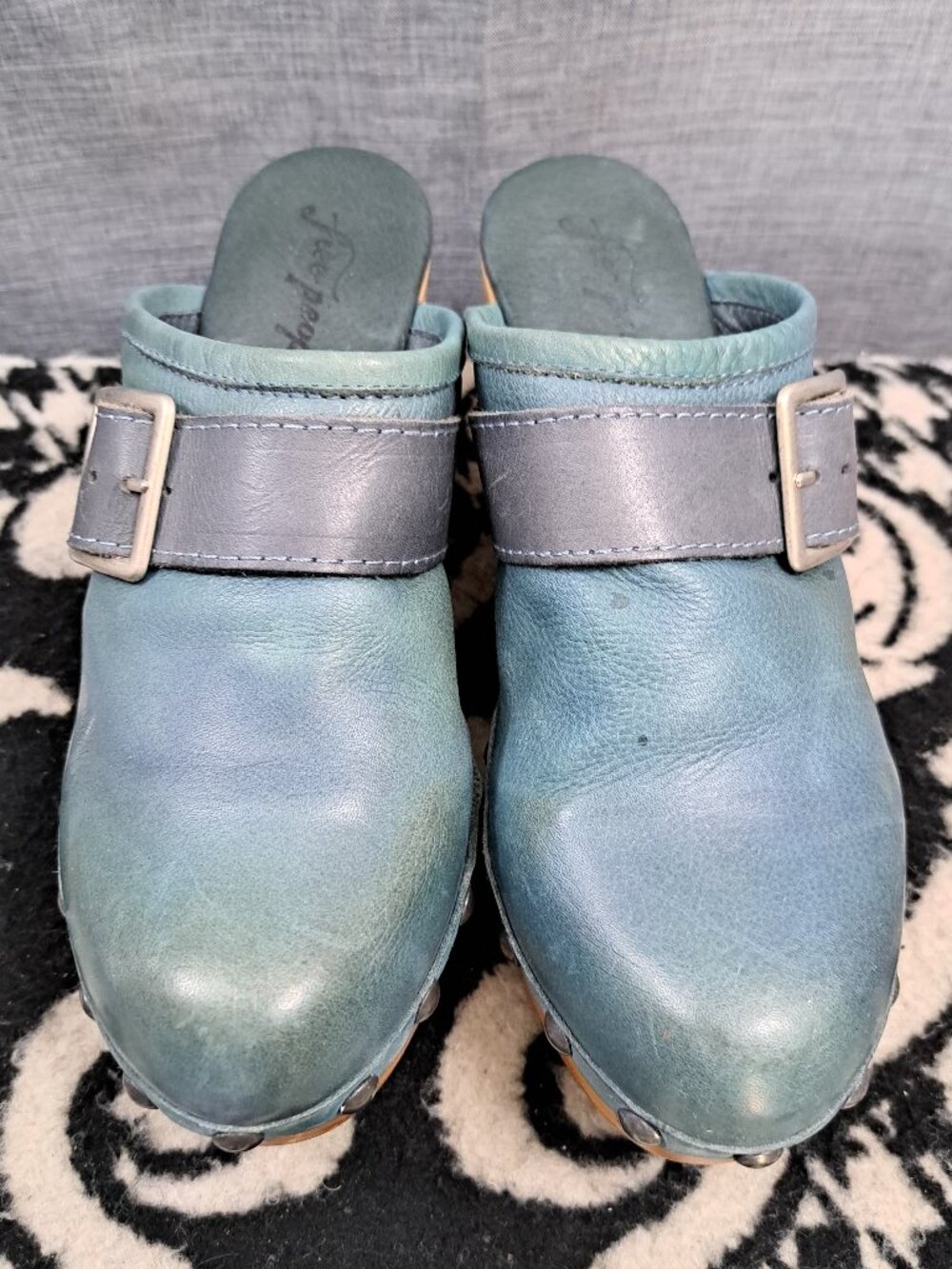 Women Free People Culver City Clogs Leather Green US size 8.5 or 9 - Picture 3 of 14